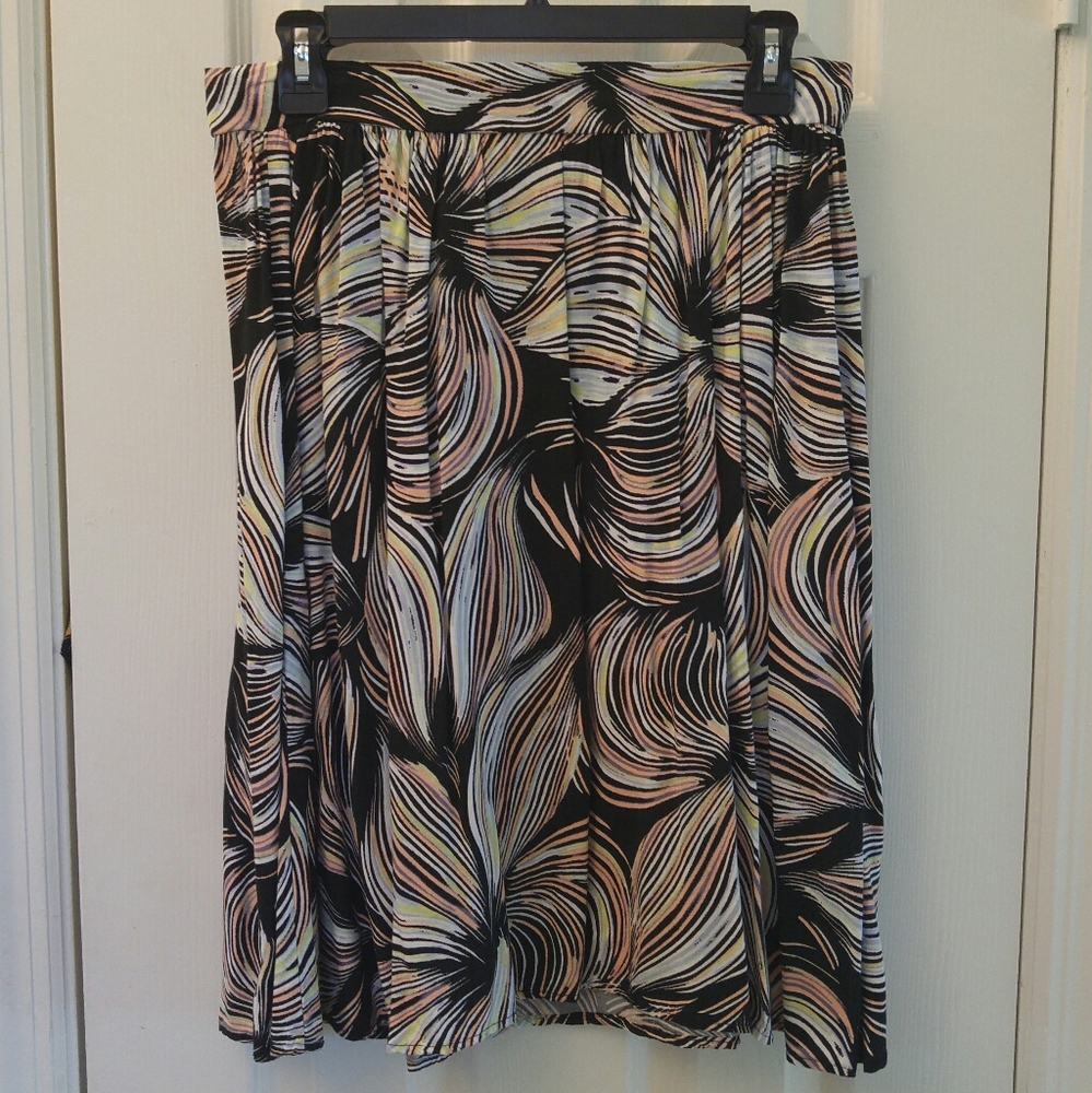 Floral, Striped, Soft, Elastic Skirt